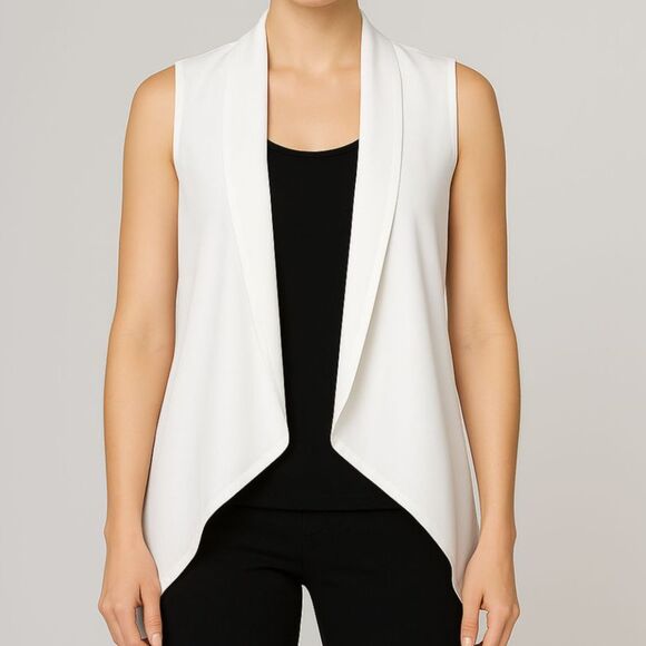 Wax Couture Jackets & Blazers - NWT Wax Couture White Open Front Cardigan Vest see measurements